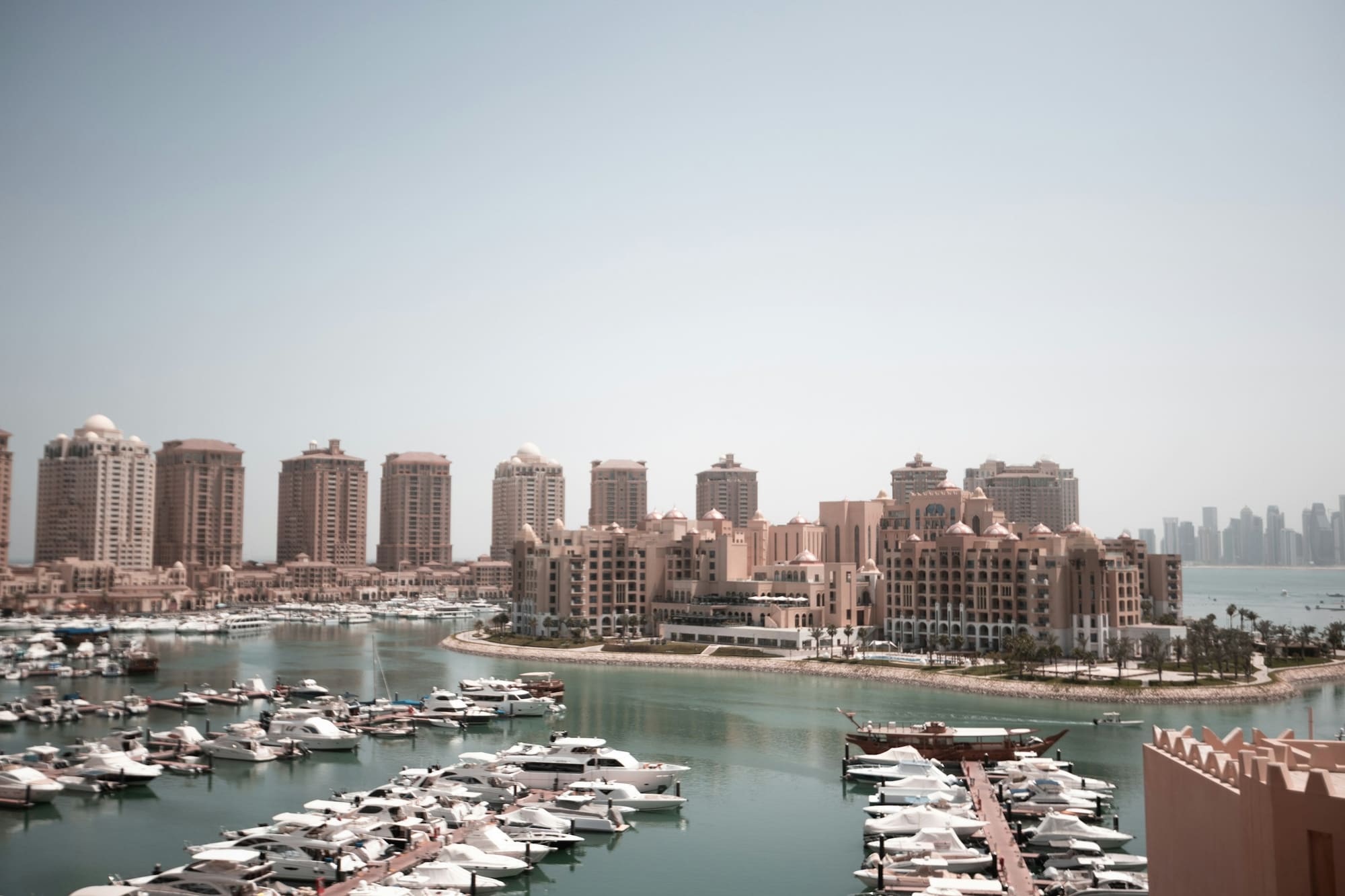 Yachts in the marina at The Pearl, Doha