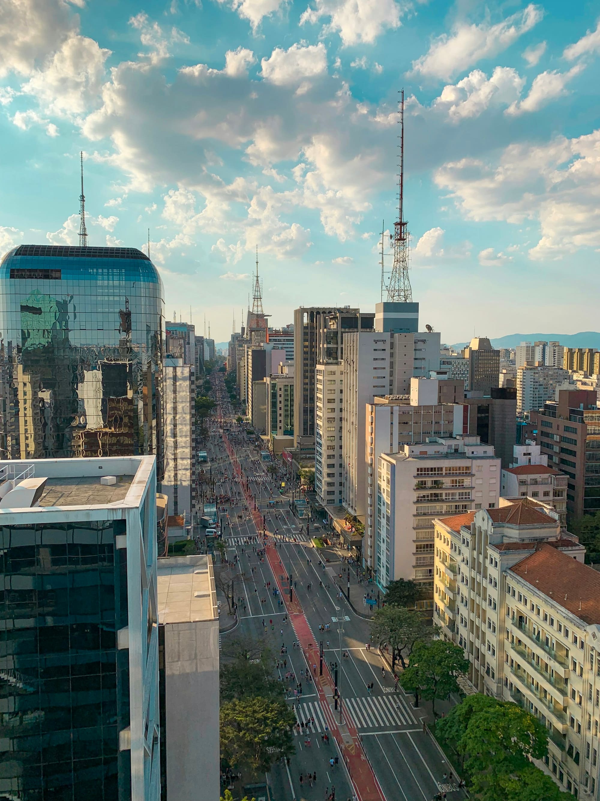 Avenida Paulista and the São Paulo skyline from above
